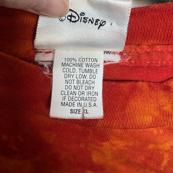 VTG Walt Disney World Pirates of the Caribbean Tie-Dye Long Sleeve Tee Orange XL - Picture 9 of 9